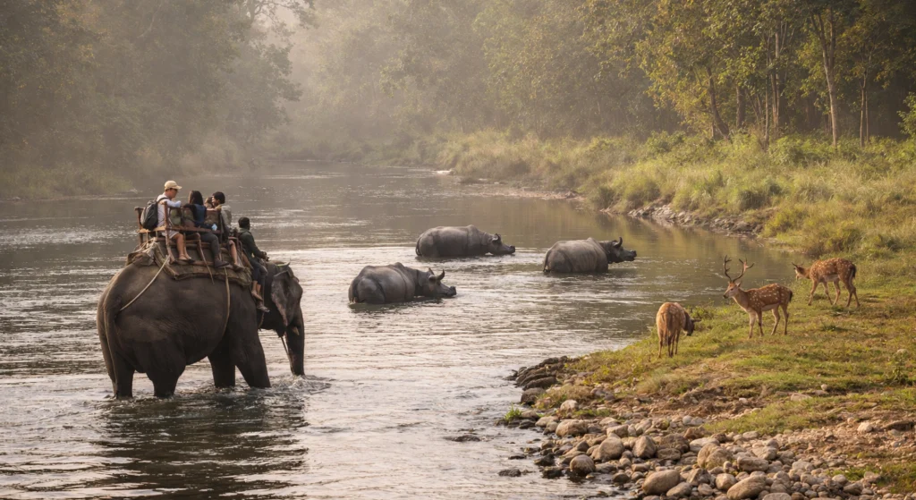 Wildlife safari in Chitwan, a top attraction among the best places to visit in Nepal