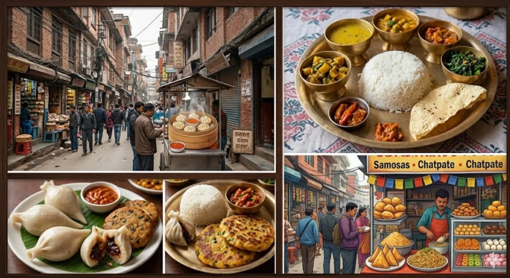 Traditional Nepali food in Kathmandu
