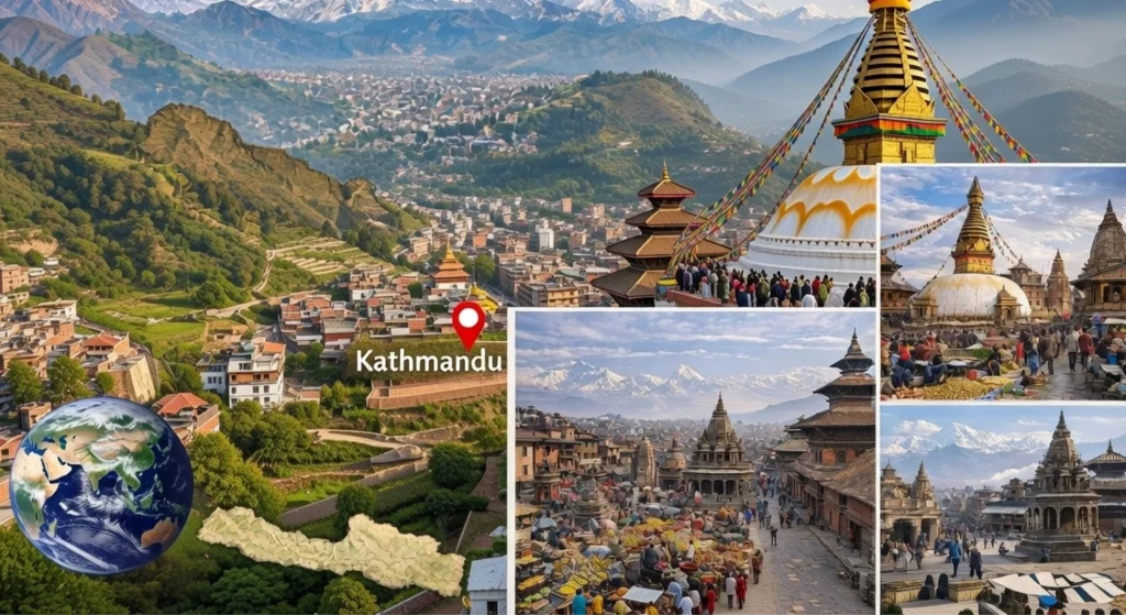 Kathmandu location map and cultural attractions