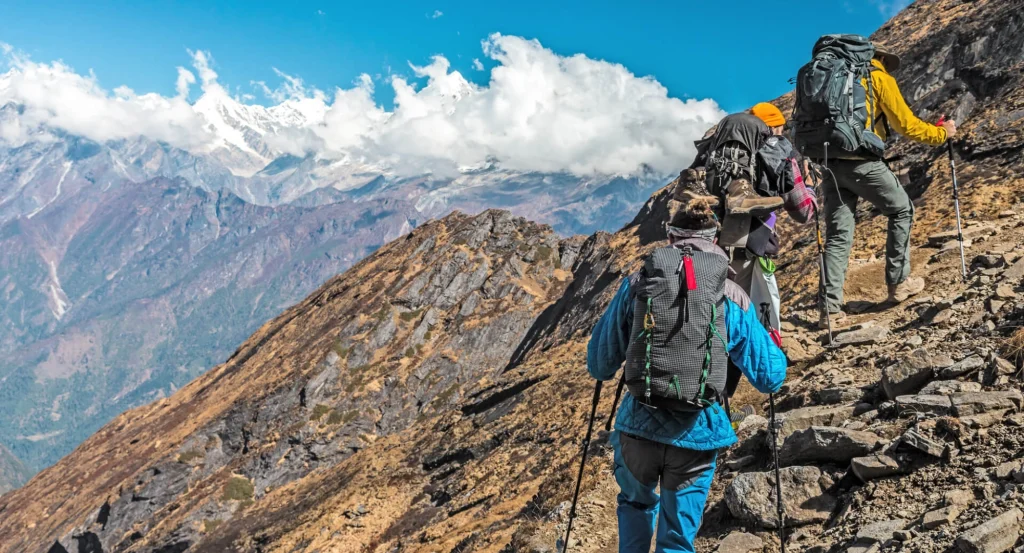 Trekking in Nepal featuring Everest Base Camp and Annapurna Circuit with scenic Himalayan mountain views