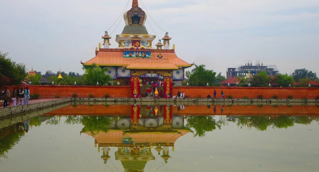 International monasteries in Lumbini Monastic Zone representing Buddhist cultures from different countries