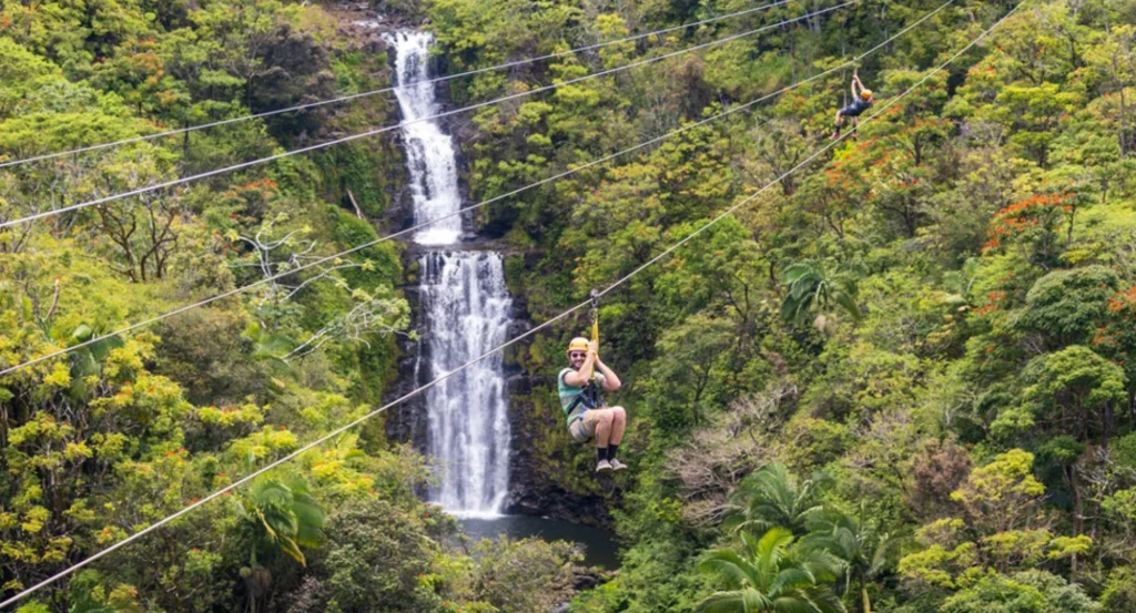 Ziplining in Nepal with high-speed ride over mountains and valleys in Pokhara